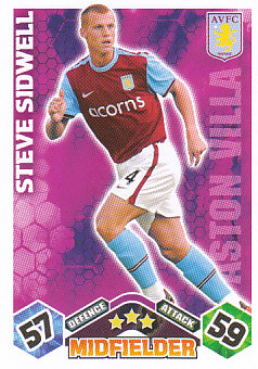 Steve Sidwell Aston Villa 2009/10 Topps Match Attax #29